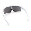 Color Mirror Lens Oversized Half Rim Sport Rectangle Monoblock Shield Plastic Sunglasses
