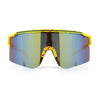 Color Mirror Lens Oversized Half Rim Sport Rectangle Monoblock Shield Plastic Sunglasses