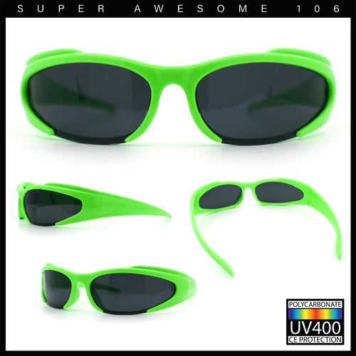Mens Classic 90s Oval Cropped Bottom Wrap Around Sport Plastic Sunglasses