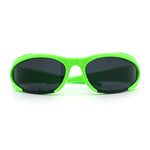 Mens Classic 90s Oval Cropped Bottom Wrap Around Sport Plastic Sunglasses