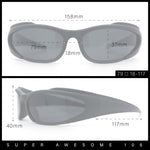Mens Classic 90s Oval Cropped Bottom Wrap Around Sport Plastic Sunglasses