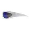 Mens Classic 90s Oval Cropped Bottom Wrap Around Sport Plastic Sunglasses