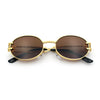 90s Retro Luxury Bicycle Chain Metal Jewel Arm Oval Round Sunglasses