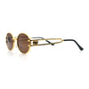 90s Retro Luxury Bicycle Chain Metal Jewel Arm Oval Round Sunglasses