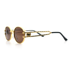 90s Retro Luxury Bicycle Chain Metal Jewel Arm Oval Round Sunglasses