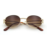 90s Retro Luxury Bicycle Chain Metal Jewel Arm Oval Round Sunglasses
