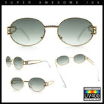 90s Retro Luxury Bicycle Chain Metal Jewel Arm Oval Round Sunglasses