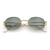 90s Retro Luxury Bicycle Chain Metal Jewel Arm Oval Round Sunglasses