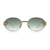 90s Retro Luxury Bicycle Chain Metal Jewel Arm Oval Round Sunglasses