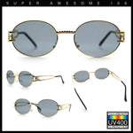 90s Retro Luxury Bicycle Chain Metal Jewel Arm Oval Round Sunglasses