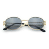 90s Retro Luxury Bicycle Chain Metal Jewel Arm Oval Round Sunglasses