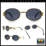 90s Retro Luxury Bicycle Chain Metal Jewel Arm Oval Round Sunglasses