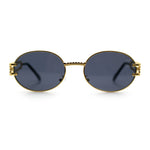90s Retro Luxury Bicycle Chain Metal Jewel Arm Oval Round Sunglasses