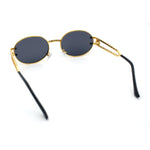 90s Retro Luxury Bicycle Chain Metal Jewel Arm Oval Round Sunglasses