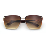Womens 90s Luxury Rimless Metal Chain Arm Designer Fashion Sunglasses