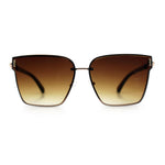 Womens 90s Luxury Rimless Metal Chain Arm Designer Fashion Sunglasses