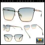Womens 90s Luxury Rimless Metal Chain Arm Designer Fashion Sunglasses