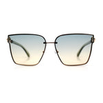Womens 90s Luxury Rimless Metal Chain Arm Designer Fashion Sunglasses
