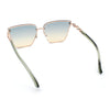 Womens 90s Luxury Rimless Metal Chain Arm Designer Fashion Sunglasses