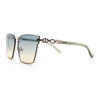Womens 90s Luxury Rimless Metal Chain Arm Designer Fashion Sunglasses