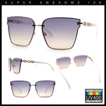 Womens 90s Luxury Rimless Metal Chain Arm Designer Fashion Sunglasses