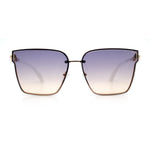 Womens 90s Luxury Rimless Metal Chain Arm Designer Fashion Sunglasses