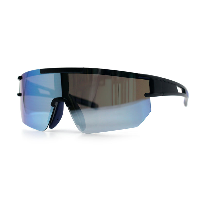Mens Color Mirror Polarized Plastic Sport Wrap MTB Plastic Sunglasses