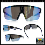 Mens Color Mirror Polarized Plastic Sport Wrap MTB Plastic Sunglasses