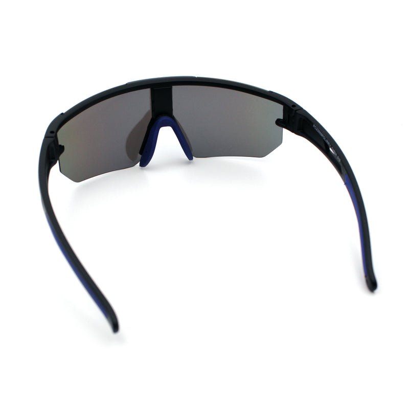Mens Color Mirror Polarized Plastic Sport Wrap MTB Plastic Sunglasses