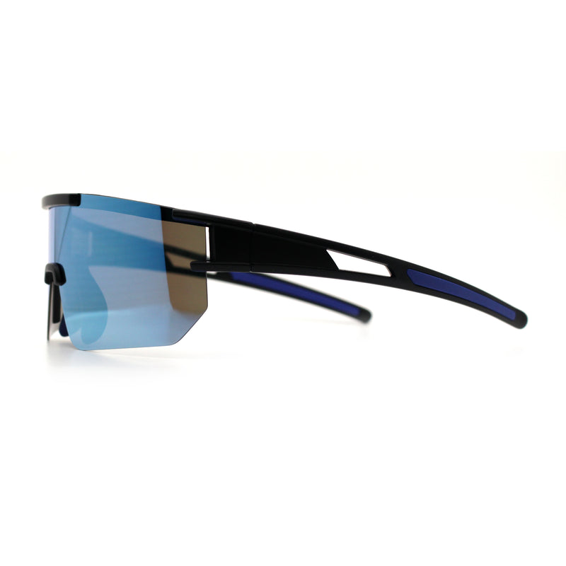 Mens Color Mirror Polarized Plastic Sport Wrap MTB Plastic Sunglasses