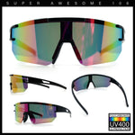 Mens Color Mirror Polarized Plastic Sport Wrap MTB Plastic Sunglasses