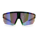 Mens Color Mirror Polarized Plastic Sport Wrap MTB Plastic Sunglasses