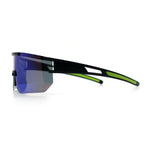 Mens Color Mirror Polarized Plastic Sport Wrap MTB Plastic Sunglasses