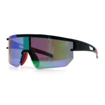 Mens Color Mirror Polarized Plastic Sport Wrap MTB Plastic Sunglasses