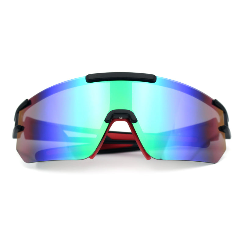Mens Color Mirror Polarized Plastic Sport Wrap MTB Plastic Sunglasses