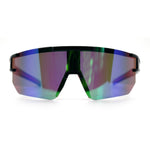 Mens Color Mirror Polarized Plastic Sport Wrap MTB Plastic Sunglasses