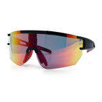 Mens Color Mirror Polarized Plastic Sport Wrap MTB Plastic Sunglasses