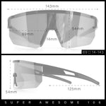 Mens Color Mirror Polarized Plastic Sport Wrap MTB Plastic Sunglasses