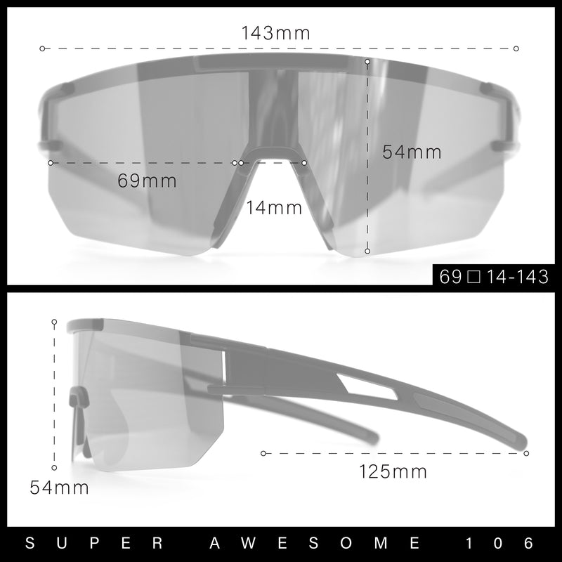 Mens Color Mirror Polarized Plastic Sport Wrap MTB Plastic Sunglasses