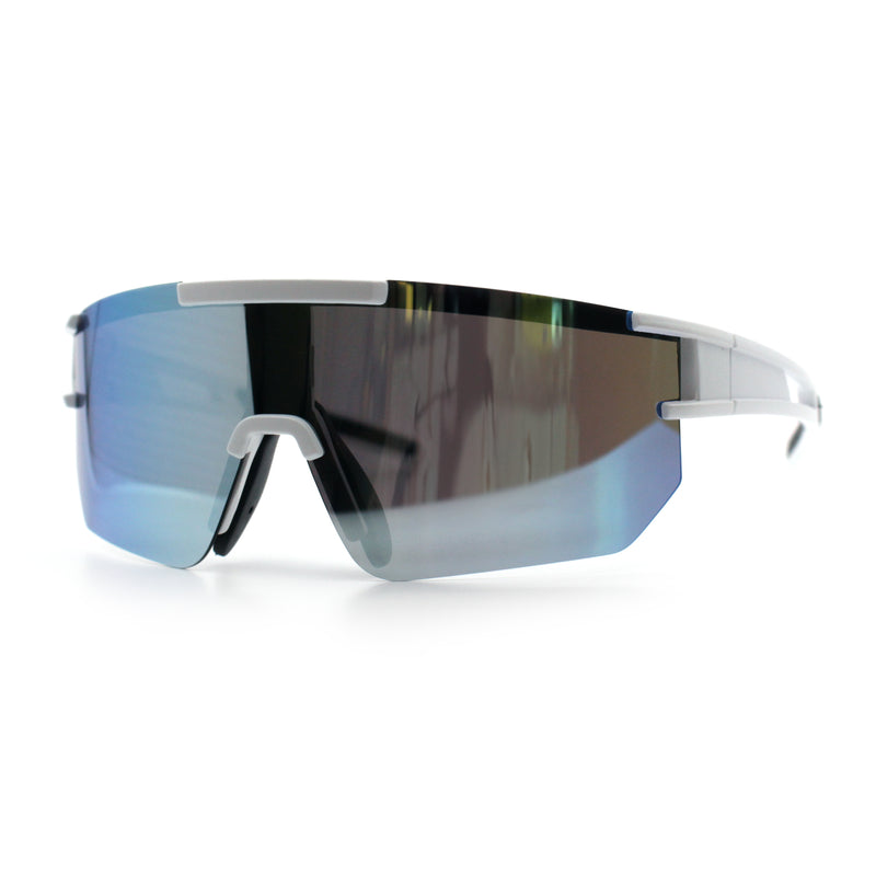 Mens Color Mirror Polarized Plastic Sport Wrap MTB Plastic Sunglasses