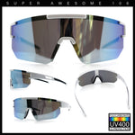 Mens Color Mirror Polarized Plastic Sport Wrap MTB Plastic Sunglasses