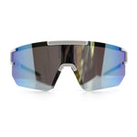 Mens Color Mirror Polarized Plastic Sport Wrap MTB Plastic Sunglasses
