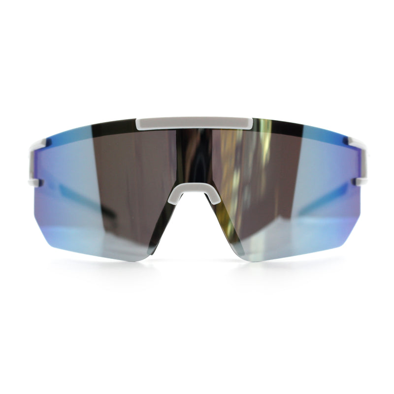 Mens Color Mirror Polarized Plastic Sport Wrap MTB Plastic Sunglasses