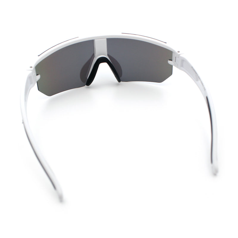 Mens Color Mirror Polarized Plastic Sport Wrap MTB Plastic Sunglasses