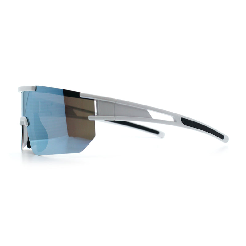 Mens Color Mirror Polarized Plastic Sport Wrap MTB Plastic Sunglasses