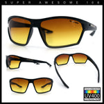 Xloop Mens HD+ Night Driving Amber Lens Wrap Around Sport Plastic Sunglasses