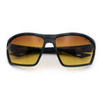 Xloop Mens HD+ Night Driving Amber Lens Wrap Around Sport Plastic Sunglasses