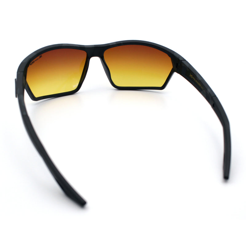 Xloop Mens HD+ Night Driving Amber Lens Wrap Around Sport Plastic Sunglasses