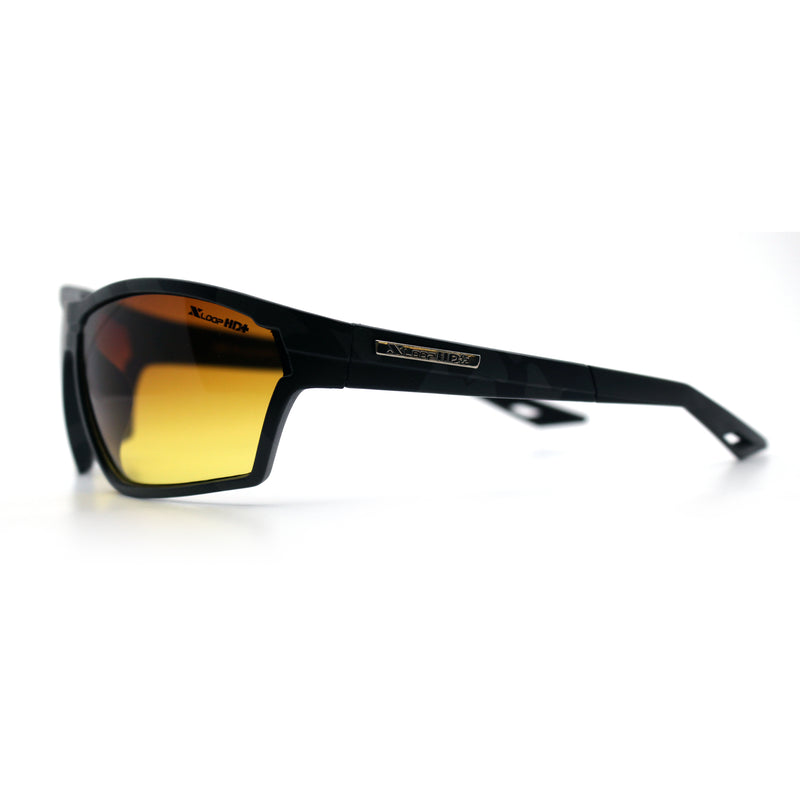 Xloop Mens HD+ Night Driving Amber Lens Wrap Around Sport Plastic Sunglasses