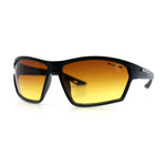 Xloop Mens HD+ Night Driving Amber Lens Wrap Around Sport Plastic Sunglasses